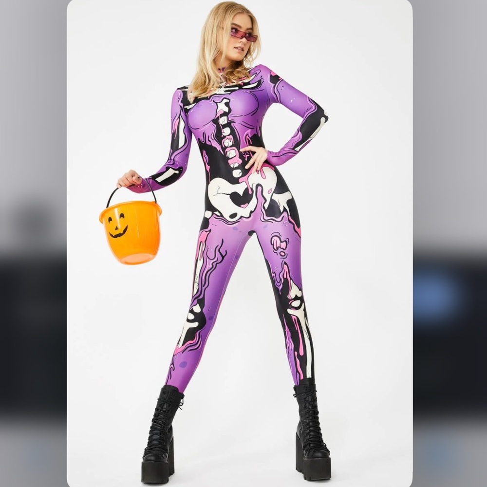 Pop Art Skeleton Costume Bodysuit